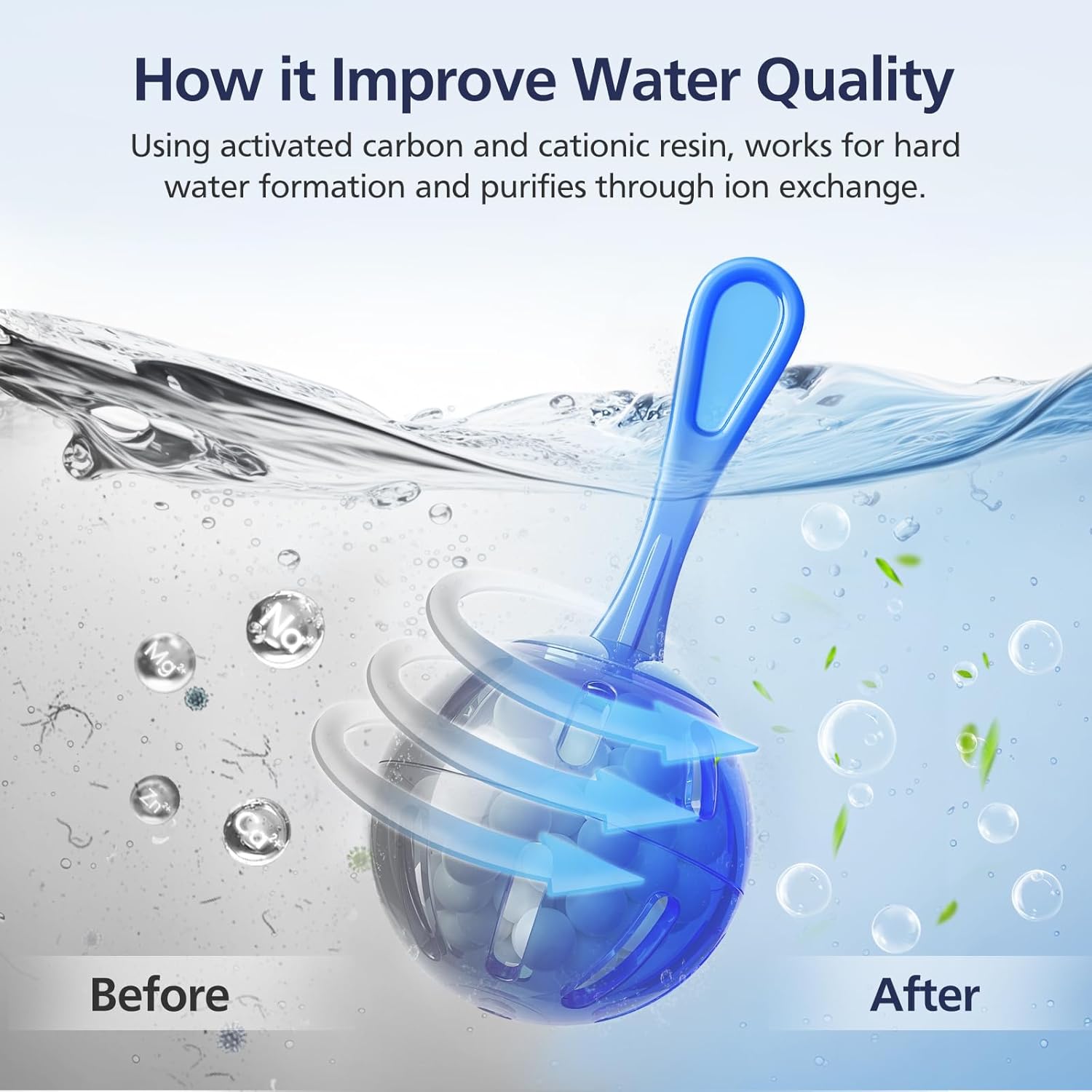 Universal Humidifier Tank Cleaner Demineralization Cleaning Ball for All Humidifiers and Fish Tank Demineralization Cartridge Purifies Water Eliminates White Dust and Odor, 12 Pack