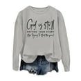 thumbnail image 3 of God Is Still Writing Your Story Sweatshirts for Women 2025 Long Sleeve Crewneck Christian Sweatshirt Pullover Tops, 3 of 5