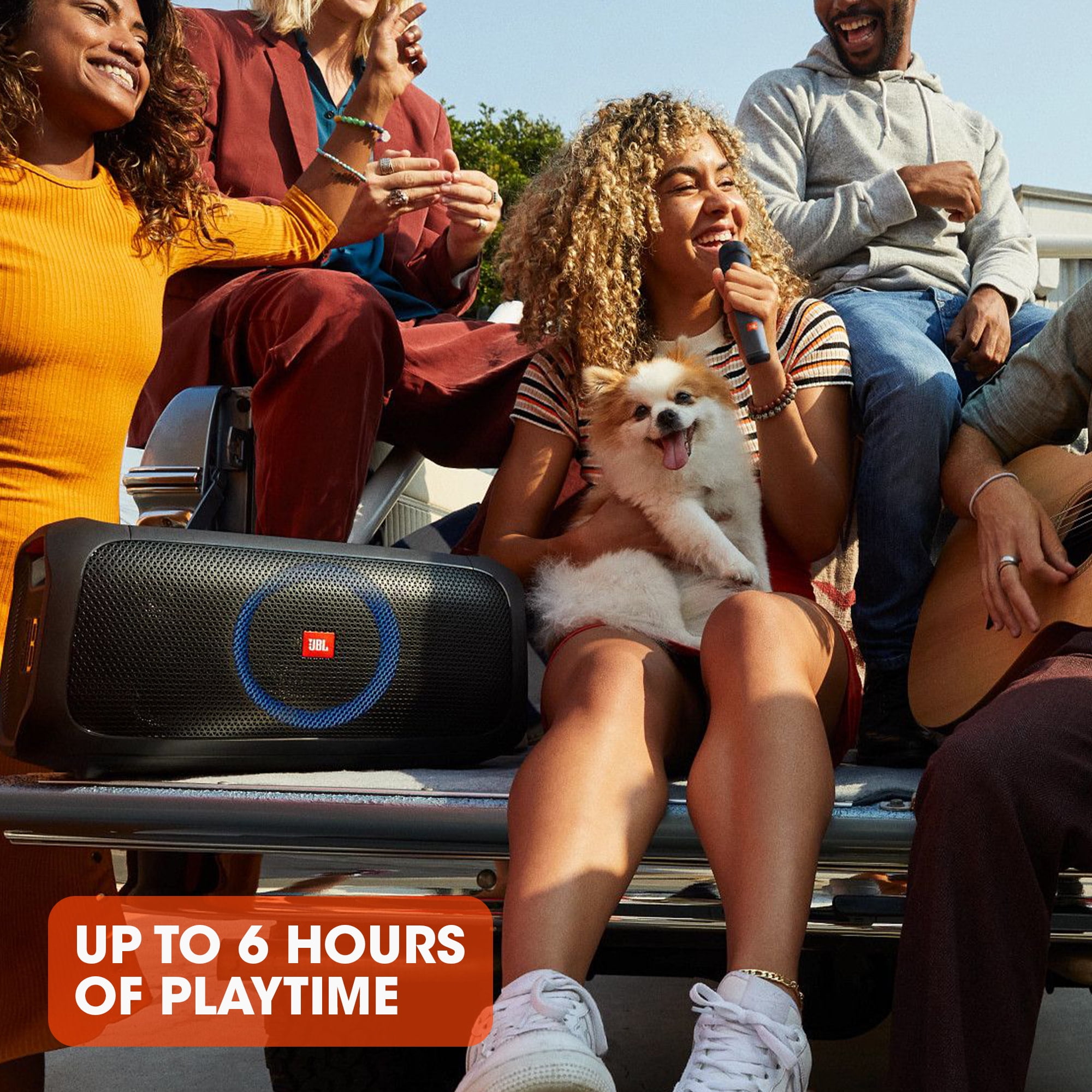 JBL PartyBox OnTheGo Portable Bluetooth Karaoke Speaker with Wireless Mic and Builtin Lights  (图4)