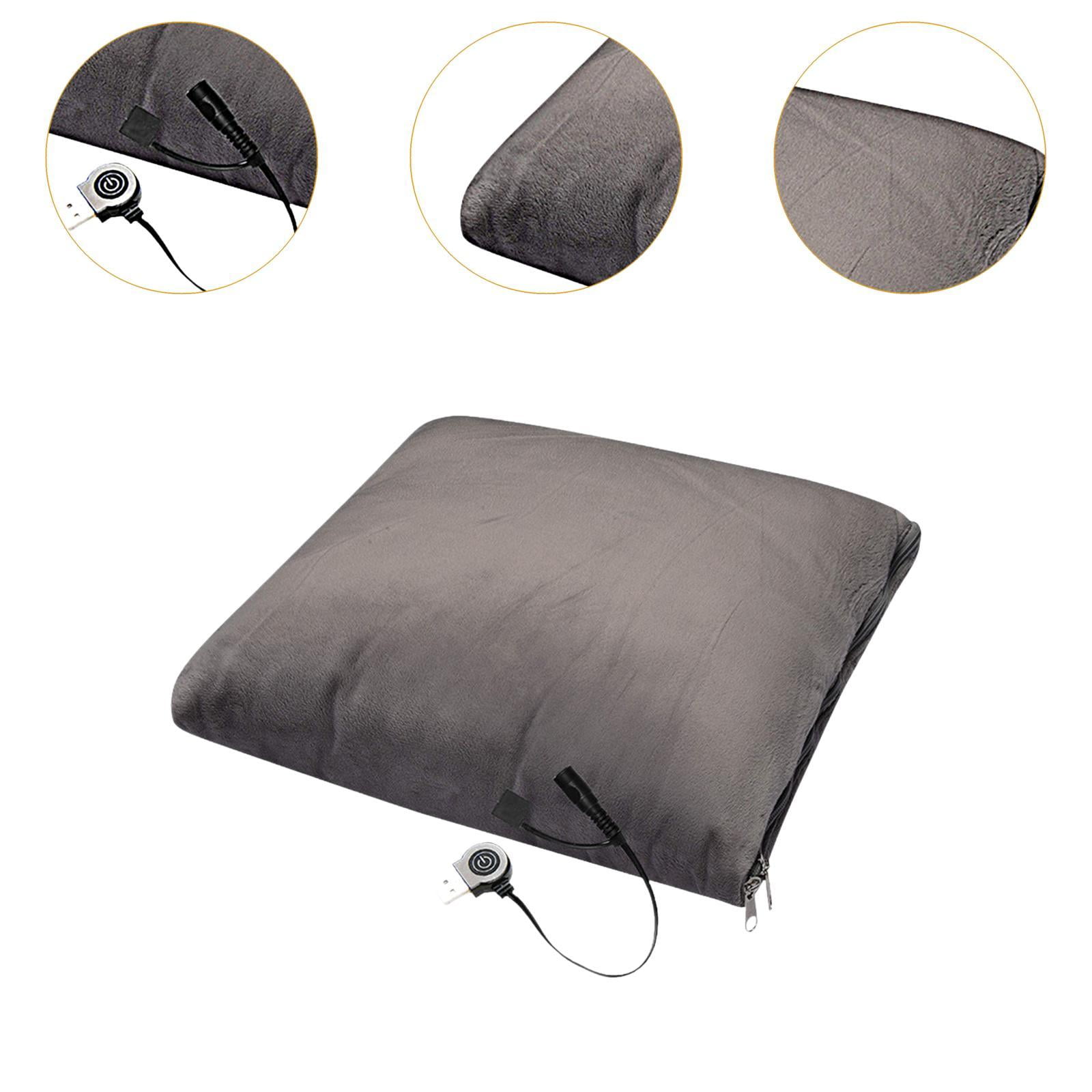 TISHITA Heated Pillow Blanket Electric Heating Pad Folding Soft Heated Cushion Portable Heating Pillow for Indoor Home Birthday Gifts grey