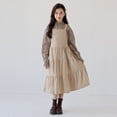 thumbnail image 4 of Coerni Girls Corduroy Elegant Dress Teen A Line Long Sleeve Vintage Princess Dress Spring Casual Solid Color Clothes Party Outfit, 4 of 7