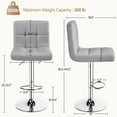 thumbnail image 7 of Renwick PU Leather Height Adjustable Bar Stool with Backrest, Light Gray, 7 of 7