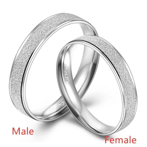 Couple Rings 925 Sterling Silver Rings Korean Star Rings Electroplated Rings Frosted Inner Craft Rings Promise Rings