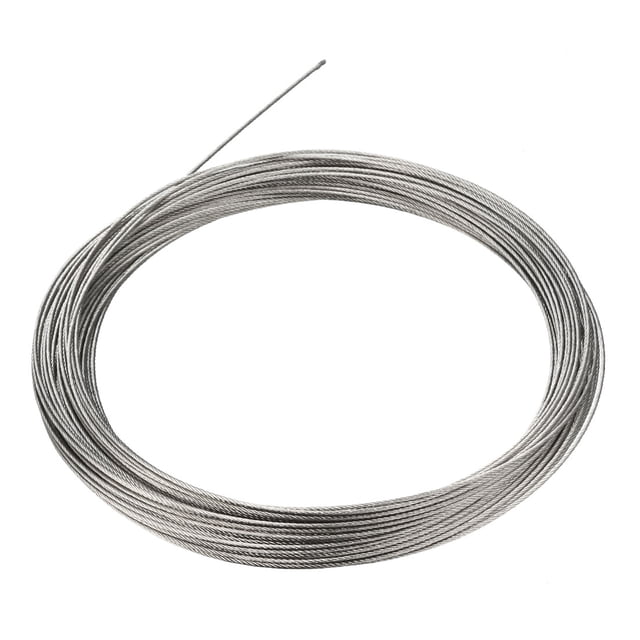 Unique Bargains 1mm Dia 25m 82ft Length 304 Stainless Steel Wire Rope Cable Uncoated for Hoist Pulley Wheel