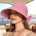 thumbnail image 4 of Delayuji Womens Visor hat Wide Brim Foldable Packable Adjustable Summer UV Protection Lightweight Breathable Fishing Hat Safari Hat Portable Outdoor Hat, 4 of 5