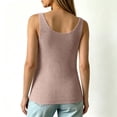 thumbnail image 3 of Women's Sleeveless Knit Beach Top Casual Solid Color Camisole Tank Top Lightweight Breathable Summer Vacation Beachwear Swim Cover Up Top, Khaki Size L, 3 of 9