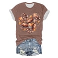 thumbnail image 4 of Fiudx Liquidación de Ahorros de Verano Camiseta de Manga Corta con Cuello Redondo y Estampado Informal para Mujer, 4 of 4