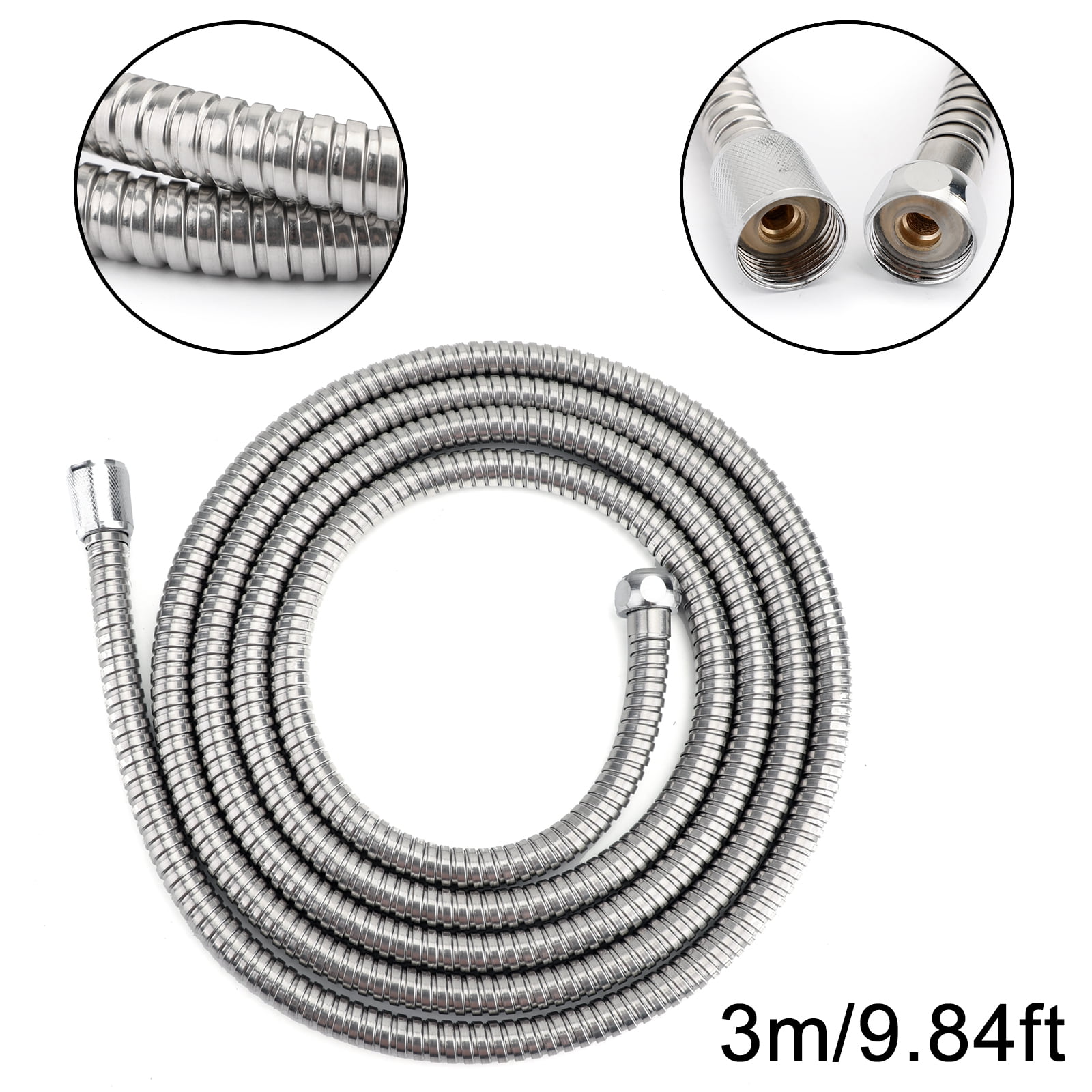 3m Shower Hose Extra Long Hand Shower Tube Replacement Stainless Steel Shower Head 