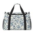 thumbnail image 1 of Disketp Vintage Blue Floral Bolsa de Viaje Tipo Duffle, Bolso de Mano para Fin de Semana para Mujer, Bolsa de Gimnasio Ligera para Hombre, Esencial para Viajes, 1 of 7