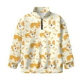 thumbnail image 4 of Uourmeti Bone Cute Corgi Print Girls Hunting Sweatshirt Half Zip Pullover Sweatshirts Outdoor Casual Top for Hunting Trip Adventure Camouflage Size 7-8, 4 of 7