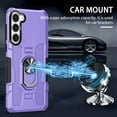 thumbnail image 2 of Dteck Case for Samsung Galaxy S23 Plus/S23+,Shockproof Rubber Case with 360° Ring Holder Support Car Mount Hybrid Bumper Silicone Hard Back Cover,Purple, 2 of 9