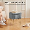 thumbnail image 7 of Sybels Storage Vanity Stool with Plush Faux Fur, Adjustable Anti-Slip Makeup Ottoman Bench，Gray, 7 of 7