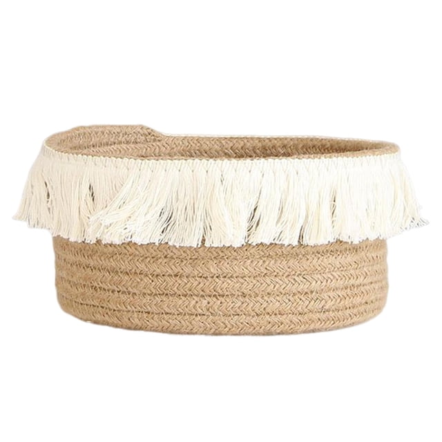 Cestas de almacenamiento de estilo nórdico, cesta tejida decorativa, cesto para ropa, artículos diversos M