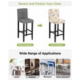 thumbnail image 3 of Orange Watercolor Floral Bar Stool Covers Set of 6, Spring Flower Abstract Art Stretch Washable Bar Chair Covers with Backs, Removable Pub Counter Height Chair Cover for Kitchen Dining Room Cafe, 3 of 7