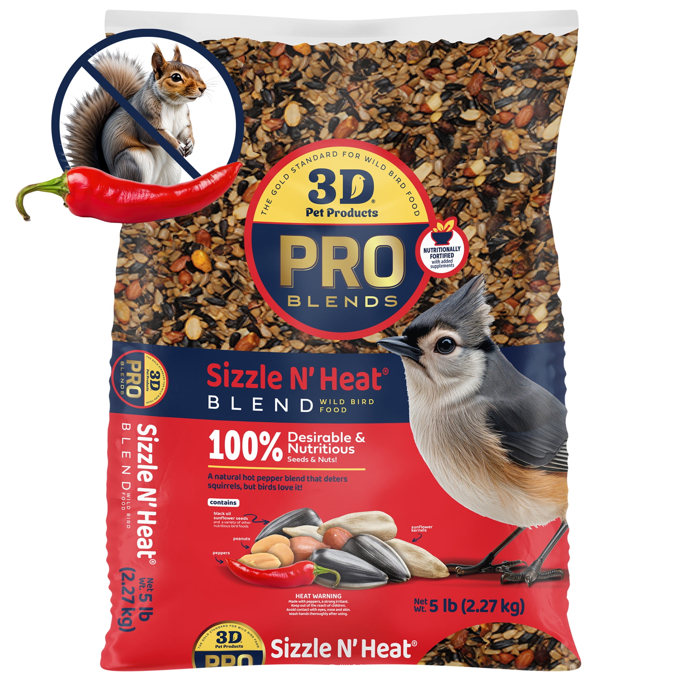 3-D Pro Blends Sizzle N' Heat, Wild Bird Food, Spicy Bird Seed to