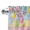 thumbnail image 2 of Valances for Windows Easter Rabbit Egg Rod Pocket Short Curtain for Bathroom Living Room Bedroom Spring Flower Colorful Wood Board 1 Panel 54x18in, 2 of 9