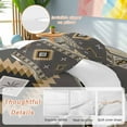 thumbnail image 2 of Grey Tribal Geometric Bedding Duvet Cover Set Full Size 4 Pieces Vintage Boho Native Abstract Bedding Set with Zipper Closure, 1 Comforter Cover 86x86 Inches 1 Flat Sheet & 2 Pillow Cases, 2 of 7