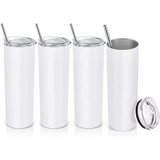  Hiipoo 4 Pack Sublimation Tumblers Bulk 20 oz Skinny, Stainless  Steel Double Wall Insulated Tumbler Cups Blank White with Lid, Straw, Sublimation  Tumblers Blank for Heat Transfer : Arts, Crafts & Sewing
