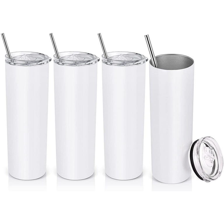 Gingprous 20 oz 6 Pack Stainless Steel Skinny Travel Tumblers with