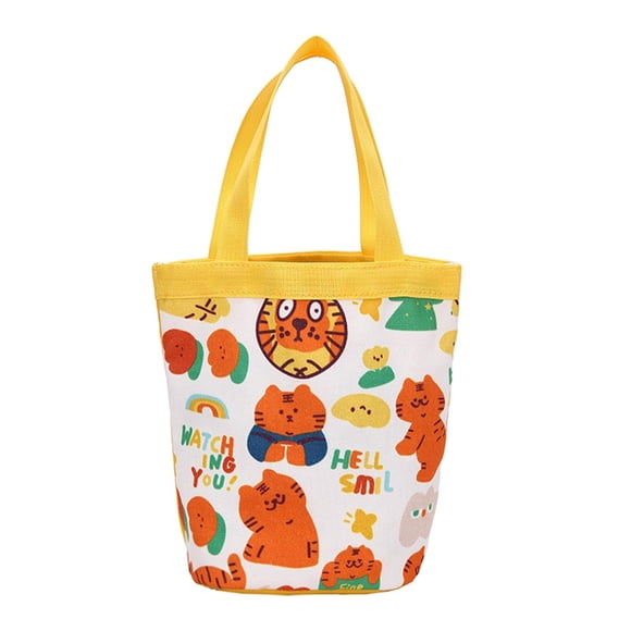 Bolso Tipo Cubo De Lona Para Mujer Y Niña, Bolsos Informales, Bolso Con Asa Superior, Color Amarillo Sunnimix bolso de lona