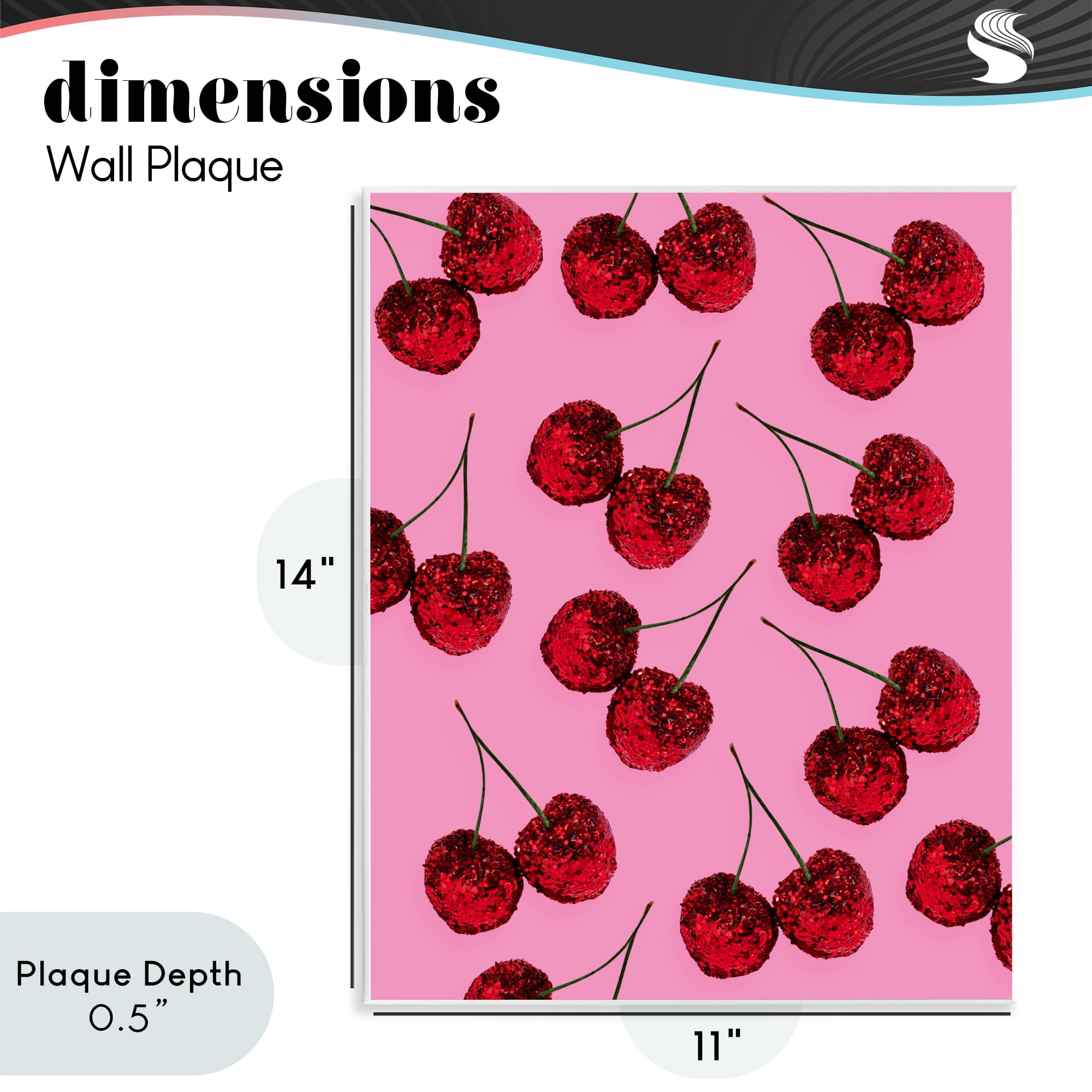 Stupell Industries Glitter Glam Cherries Pattern Wall Plaque Art, design by LISH Creative