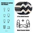 thumbnail image 2 of Bahomeck Drink Coasters Set Of 6 With Holder Pattern Made Of Black And White Marble Tiles Water Absorbent Ceramic Coasters Tabletop Protection,Suitable For Various Cup,Home Decor, 2 of 4