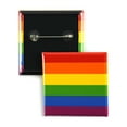 thumbnail image 2 of LGBTQ+ Rainbow Pride Flag Pinback Buttons - 1.5 Inch Square - 15 Pack, 2 of 2