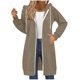 thumbnail image 3 of Top bonito,Sudadera con capucha para mujer, holgada, de manga larga con doble cremallera, color liso, con bolsillos, mezcla de poliéster para uso informal, sopatenor, 3 of 9