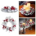 thumbnail image 2 of HLONK 28cm Christmas Candle Rings Artificial Berries Candle Rings Small Wreaths for Cabinets Wedding Centerpiece Tabletop Home, 2 of 10
