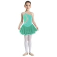 thumbnail image 4 of MSEMIS Kids Girls Shiny Ballet Dress Figure Ice Skating Dresses Lyrical Dancewear 6-14 Green 12, 4 of 7