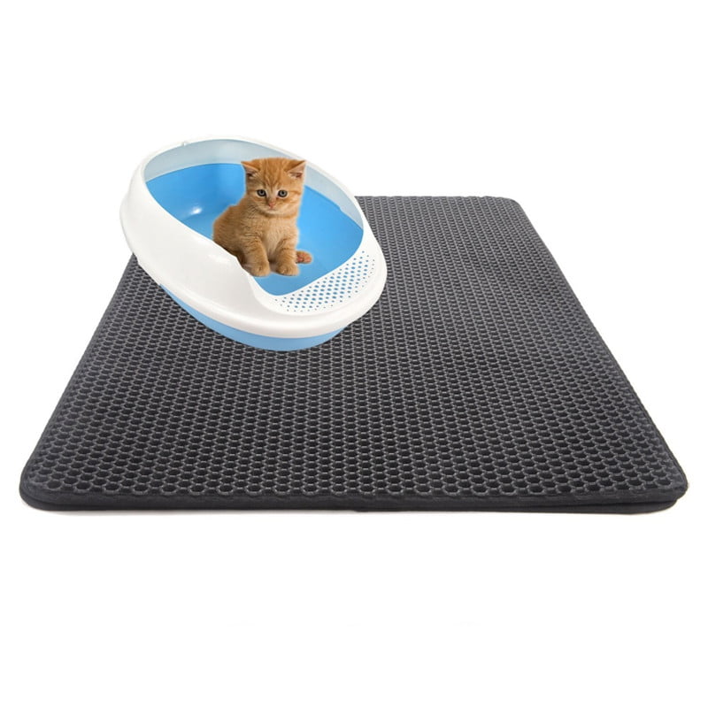 Cat Litter Mat Washable Cat Litter Trapping Mat Extra Large Easier to Clean Honeycomb Double Layer Design Urine and Water Proof Material