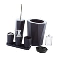 thumbnail image 1 of Juego de 7 accesorios de baño, cepillo de inodoro, cepillo de dientes, vaso y dispensador de jabón. Negro, 1 of 9