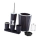 thumbnail image 1 of Juego de decoración de baño de 7 piezas, cepillo de inodoro, cepillo de dientes, taza y dispensador de jabón. Negro, 1 of 9