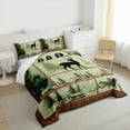 thumbnail image 3 of Manfei Vintage Farmhouse Bedding Comforter Set, Jungle Deer Elk Animal Twin Comforter Sets, Western Countryside Reversible Bedding Set, Breathable Home Decor, 2pcs, 3 of 8