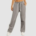 thumbnail image 2 of GEWSEY Women's Sweatpants Straight Leg High Waist Casual Drawstring Sweat Pants Workout Athletic Joggers with Pockets Coffee, S, 2 of 7