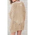 thumbnail image 3 of Hollow-Out Women Knit Kimono Caridgan Open Front Loose Sweater Coat, 3 of 4