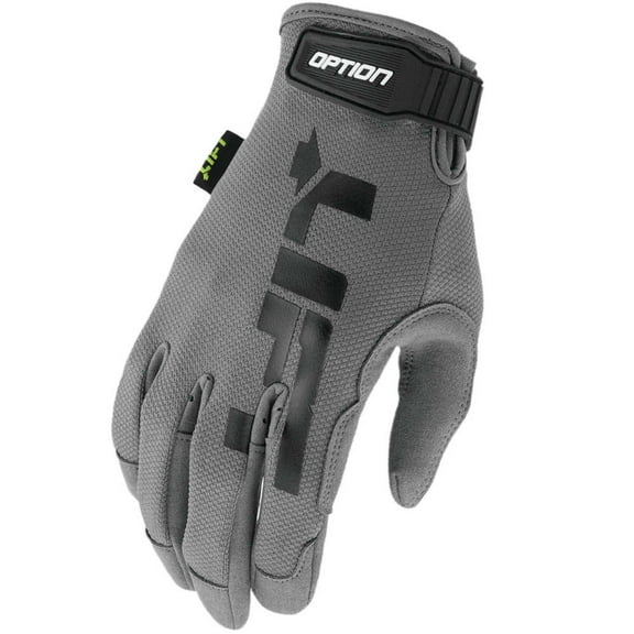Lift Safety Gloves Synthetic Leather Option With Air Mesh Large Gray