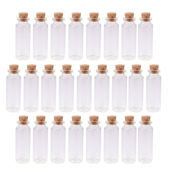 CIMAXIC wedding 25Pcs Cork Stoppers Glass Bottles Small Glass Jars for Candy Wedding Favors 30ml,2.76"X1.18"X1.18"