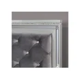 thumbnail image 6 of Glam Mirror Panels 1pc Queen Size Bed Silver Bedroom Panel Bed Gray Tufted Fabric Headboard, 6 of 8