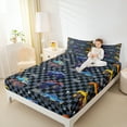 thumbnail image 4 of Manfei Teens Cartoon Truck Twin Sheet Sets, Checkered Buffalo Plaid Twin Fitted Sheet, Extreme Sports Flat Sheet, Ultra Soft Home Decor, 3-Piece, 4 of 7