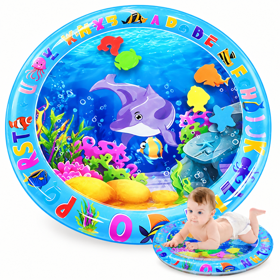 BUSATIA Baby Water Play Mat, Tummy Time Mat Premium Infant Activity Mat for 3-24 Months | Portable Baby Toy for Infants & Toddlers to Strengthen Muscles