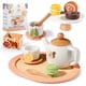 thumbnail image 1 of Juego de té OmyBaby Wooden para niñas a partir de 3 años con tetera, tazas y postre, 1 of 7