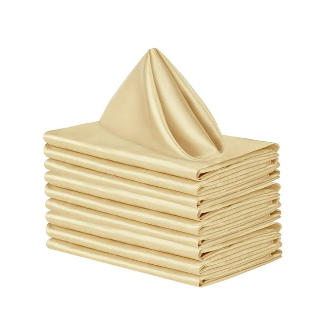 10 servilletas para bodas, decoración de mesa, 48 x 48 cm, elegantes servilletas cuadradas. Dorado