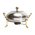 thumbnail image 2 of simhoa Buffet Food Warmer Portable Cookware Alcohol Stoves for Travel Picnic Kitchen Gold, 2 of 8