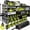 Black, variant on Large Power Tool Organizer Wall Mount with Charging Station,4 Layer Heavy Duty Metal Tool Storage Rack Loads 600lbs with 8 Cordless Drill Holder,Battery Utility Rack Loads with 4 Power Strip