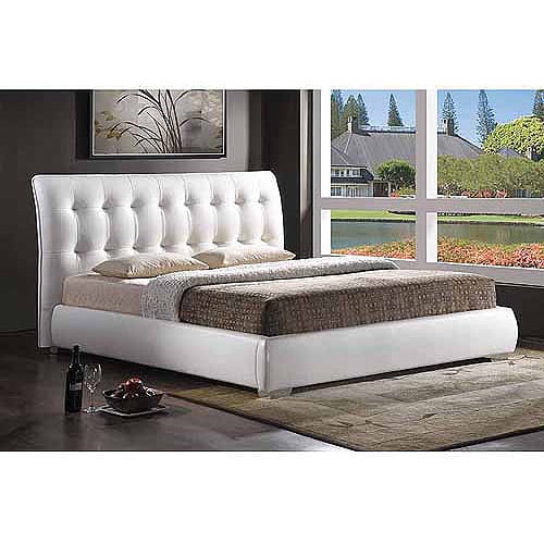 Baxton Studio Jeslyn King Modern Bed With Tufted Headboard White Walmart Com Walmart Com