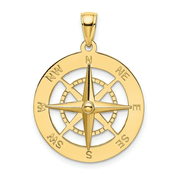 FJC Finejewelers 14k Yellow Gold Nautical Compass Charm