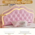 thumbnail image 6 of Afuhokles Twin Size Bed Frame with LED Lights and 2 Drawers, Upholstered Platform Bed, Pink, 6 of 8