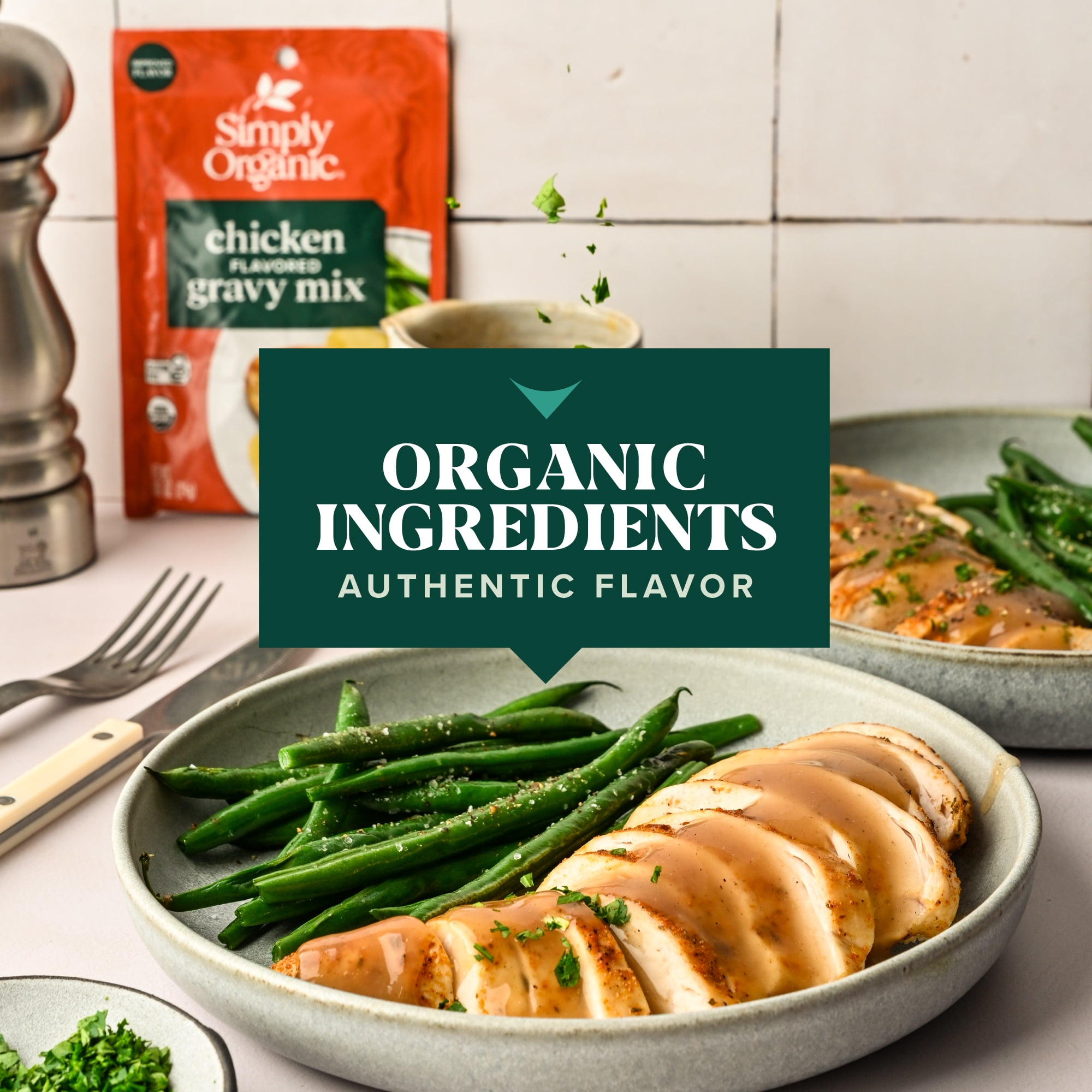 (6 pack) Simply Organic Roasted Chicken Gravy Seasoning Mix, .85 oz Packet