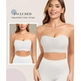 thumbnail image 2 of SMZ Women's Non-Slip Padded Strapless Bandeau Bra - Wireless Tube Top Bra with Clear Straps Included, 2 of 6